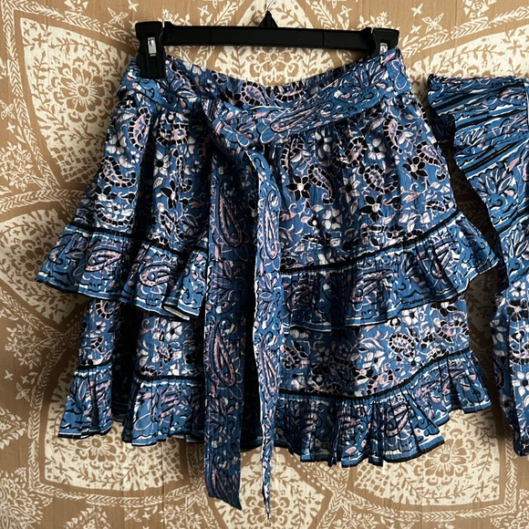 Cleobella Blue and White Mini Skirt - Picture 8 of 10